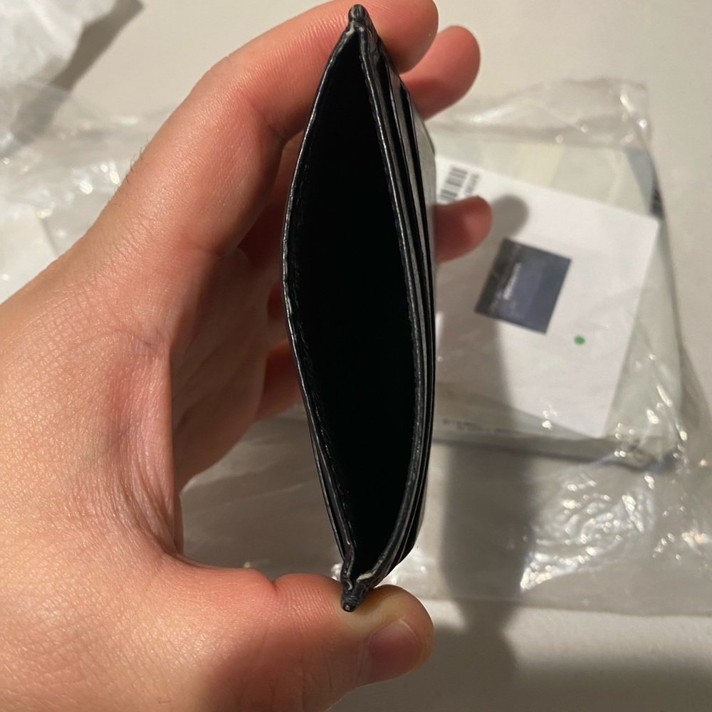 Balenciaga men’s cash card holder in black grain calfskin white logo - Picture 3 of 6